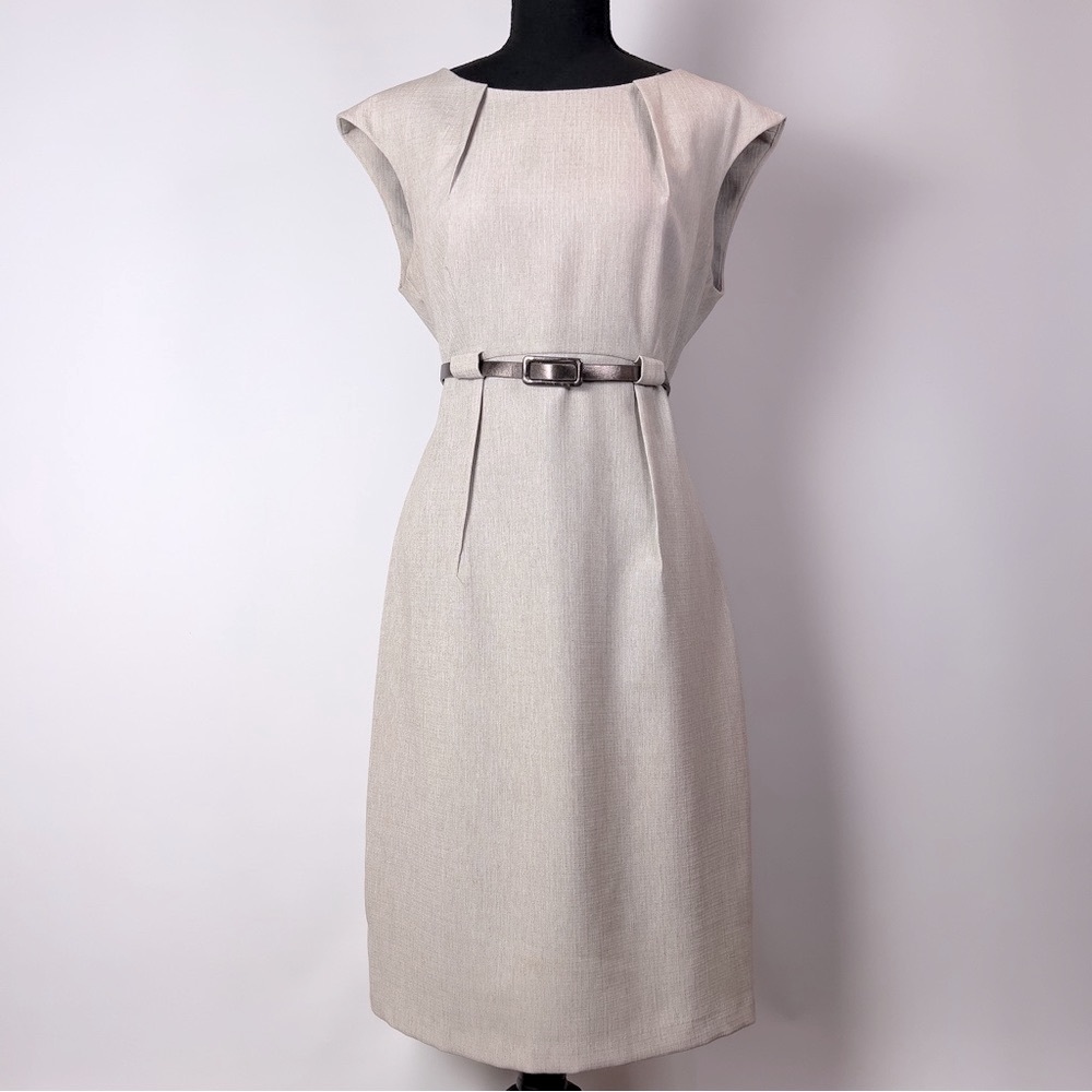 Classic Sleeveless Midi Dress with Belt Connected apparel Size 10